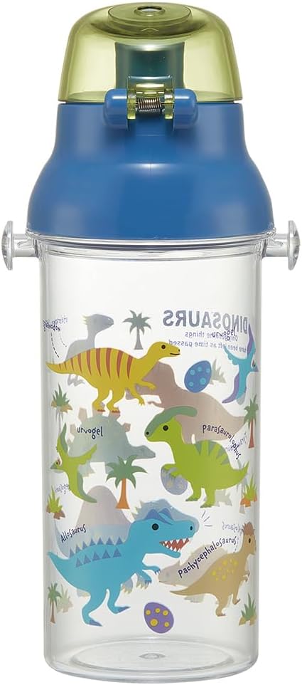 Skater PSB5TR-A Dinosaurus Picture Plastic Clear Bottle for Kids, 16.2 fl oz (480 ml), Made in Japan