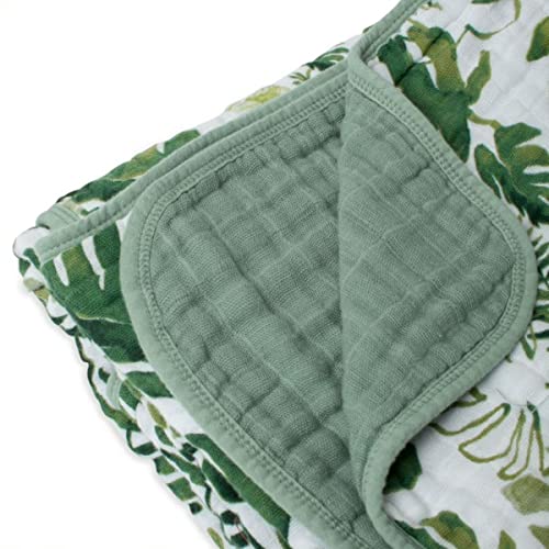 Little Unicorn – Tropical Leaf Cotton Muslin Quilt Blanket | 100% Cotton | Super Soft | Babies And Toddlers | Large 47” X 47” | Machine Washable #TOP1