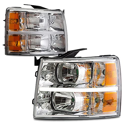 PIT66 LED Bar Drl Headlights,Compatible with 07-13 Chevy Silverado 1500 07-14 Chevrolet Silverado 2500 3500 HD Models