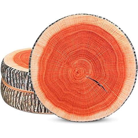 Coume Wood Slice Round Throw Pillow Cover