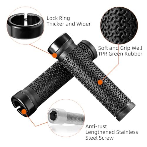 Image of Proberos Bike Handle Grips, 5 inches Anti-Slip Textured Rubber Handle Grips Bicycle Grips Bike Grips Replacements, Easy to Use, Pack of 2