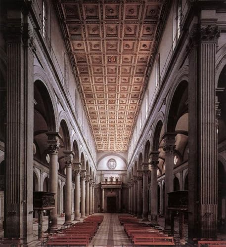 Affiche Artistique la nef de l'église Brunelleschi Toile Décoration Salon 60x90cm
