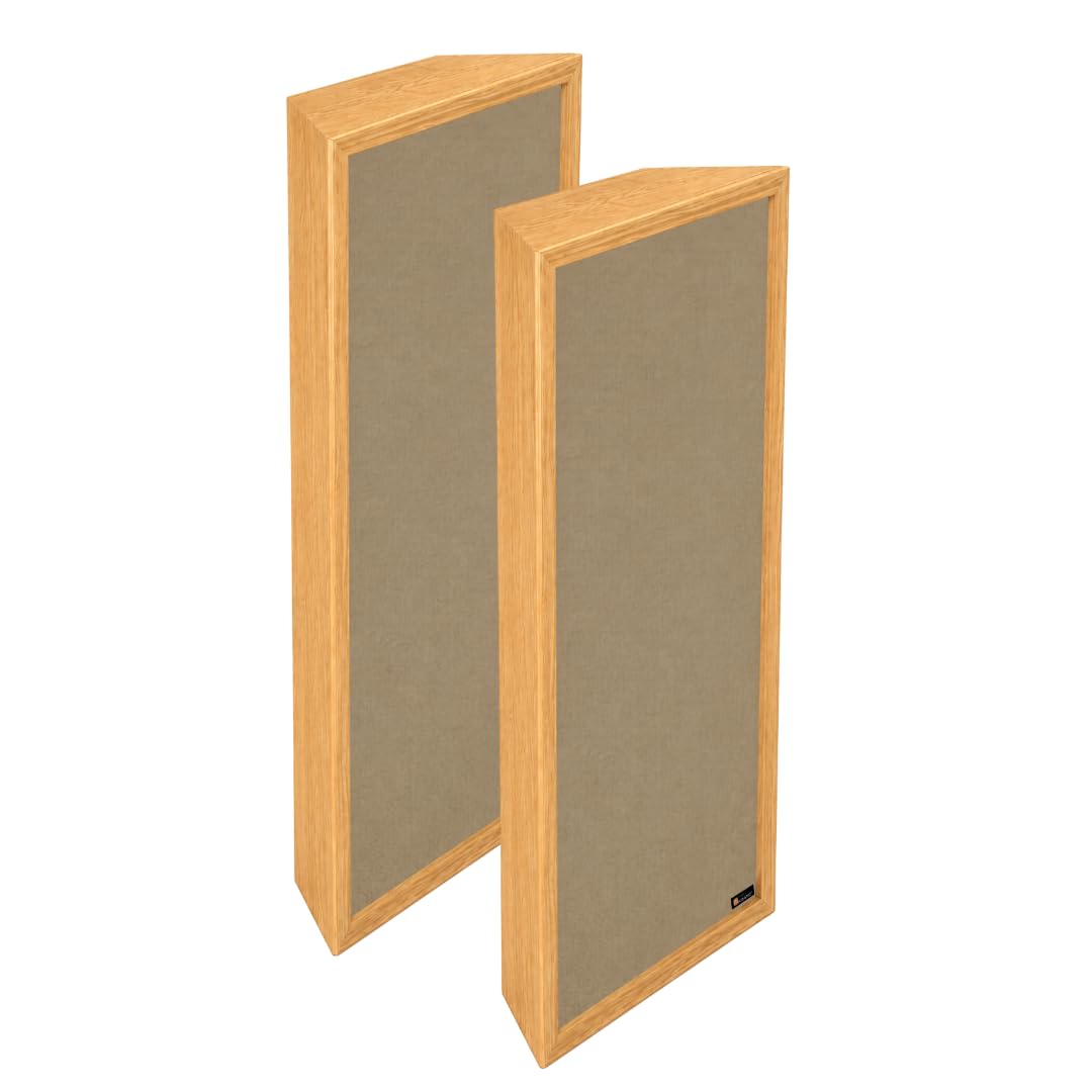 Timber Acoustics® Wooden Frame Corner Bass Traps | Premium Low-Frequency Absorption with High-Density Roxul Rockwool | NRC 0.90 | Natural Finish | 2' x 4' x 5"| [Set of 2] (Dark Beige)-image-41