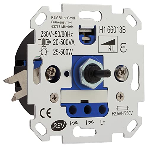 REV Technik Dimmer Brightness Control 25-500 W 230 VAC Transformer 20-500 VA Silver, 25-500W - Image 2