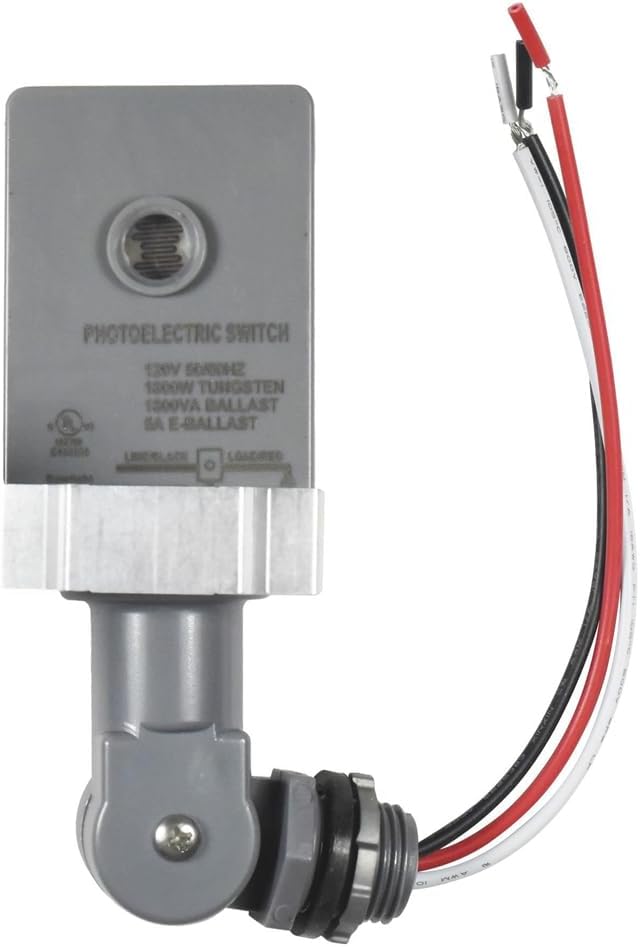 HQRP Photocell Thermal Type Light Sensor Stem and Swivel Mount Dusk to Dawn Hardwired Switch Photoelectric Control for Barn Lights Outdoor, Back Yard Lightening, Outdoor Lighting, etc.