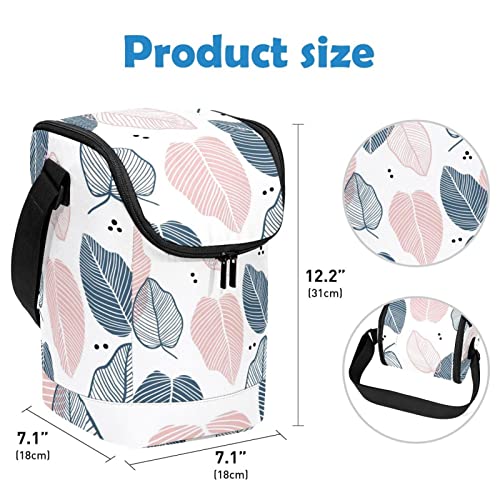 Bolsa de almuerzo reutilizable con estampado de hojas lonchera pequeña 4