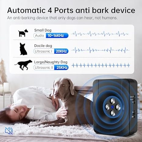 Anti Barking Device, 3 Adjustable Frequency Ultrasonic Dog Barking Deterrent Devices Pet Gentle Anti Barking Device Sonic Bark Control Device Stop Dog Barking Device Indoor Outdoor for Dogs Anti Bark