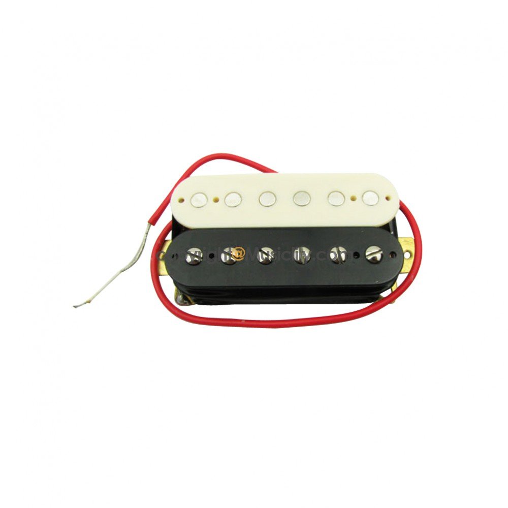 thumbnail: 2 Sets Humbucker Pickup Ringen - Gebogen Bodem Cream/Zwart Voor Hals En Bridge