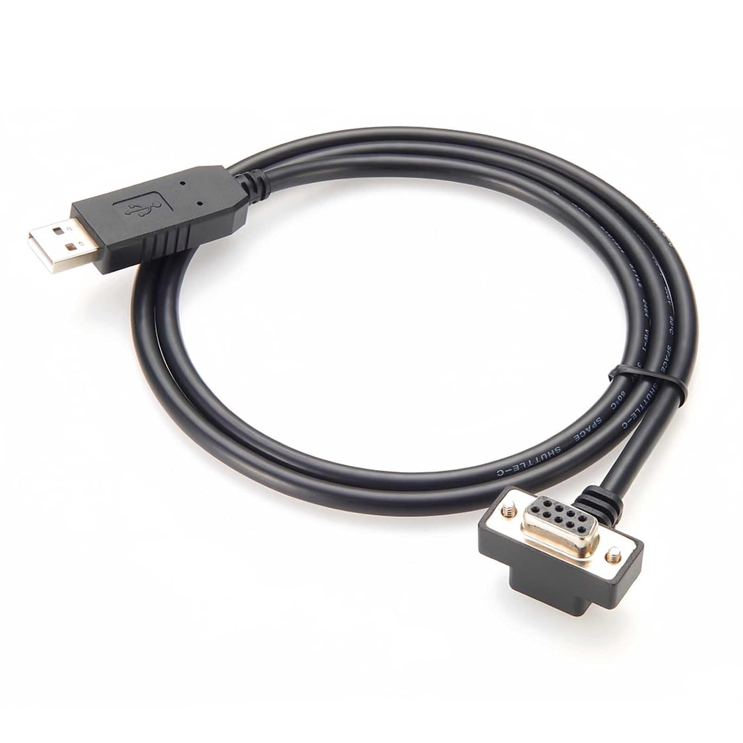 9 Pin Female DB9 to USB 2.0 A Right Angle Connector 1M