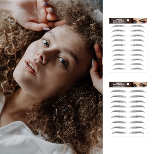 Rumyve6pcs 4D Hair-like Waterproof Natural Fake Eyebrow Stickers,Eyebrow Tattoo Stickers for Female Girls Beauty Beginners - Image 4