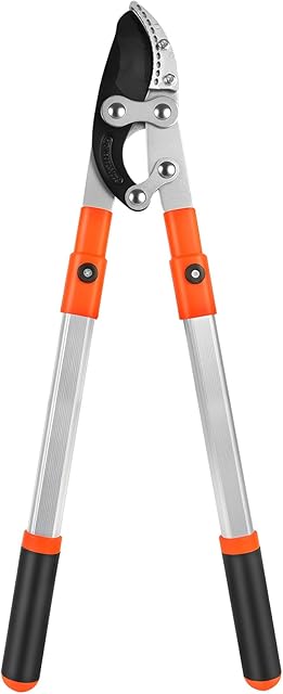 NUTKIT Teleskop Astschere, 69-107cm Astschere, Gartenschere mit Scharfe SK5-legierter Klinge, Maximale Öffnung 100mm, Baumschere Teleskop, Professionelle Gartengeräte Heckenschere für Dicke Äste — Astscheren
