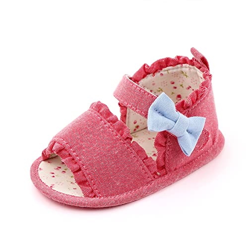 Boys Sandals Closed Toe Girls Sandals Baby Newborn Summer Sneakers Cute Colorful Bow Walking Shoes Sticky Straps Shoes