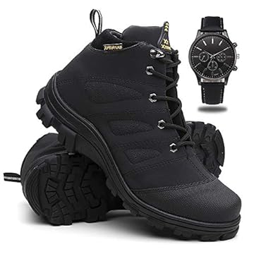 Coturno Masculino Adventure Bota Trilha + Relógio - Preto/42