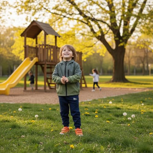 Image of Volunboy Toddler Boys Windbreaker Jackets Patchwork Lightweight Zip Hoodie Outerwear Fall Spring Windproof Hooded Coat