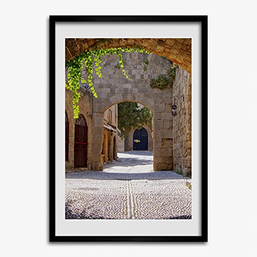 Cadre en bois 50x70 Tulup affiche tableau photo décoratif Rues de charme
