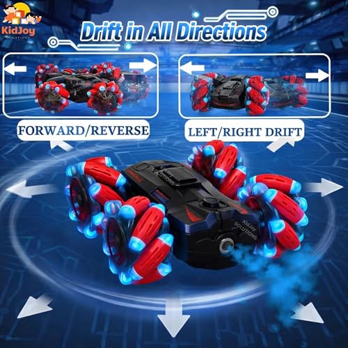 Image of RC Car 4 Wheel Drive Double Sided 4WD Smoke Stunt Drift Toy Car 360 Rotation Drift Toy for Kids of Age 14+ Racing Spray Rechargeable Battery Mist Effect