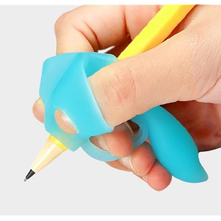 Amazon Somnus258 19 5本指矯正 ペン グリップ 環境によいシリコン製 鉛筆 もちかた 矯正 子供 大人 姿勢 学生 プレゼント 猫背 ボールペン 握り方 持ち方 ペン 豆 防止 学校 おもしろ 勉強 右手 カラフル 男の子 女の子 3個 Set