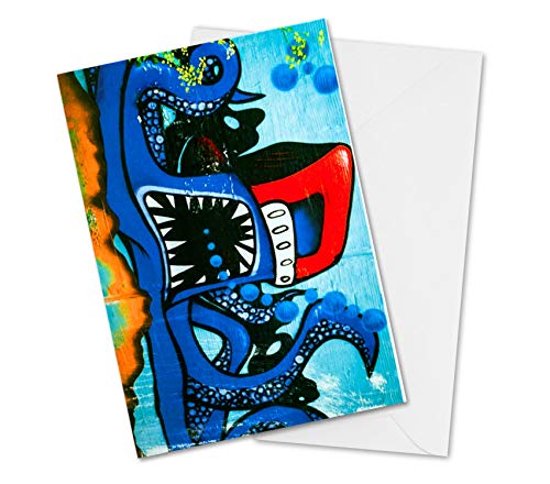 Foto Grußkarte Graffiti Tintenfisch - Klappkarte mit Umschlag - Format C6