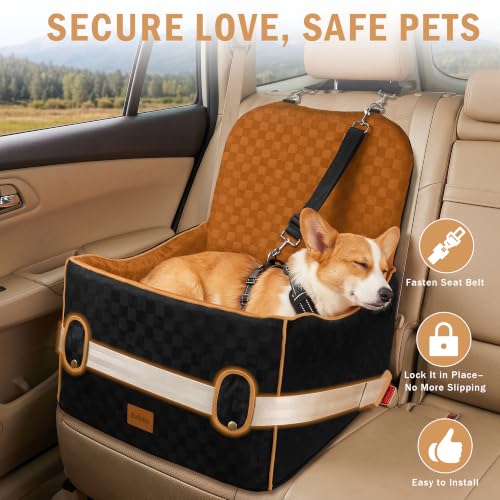 Puppy Car Seat, 5.5" Dog Car Seat for Small Dogs with Seat Belt Loop — view 3