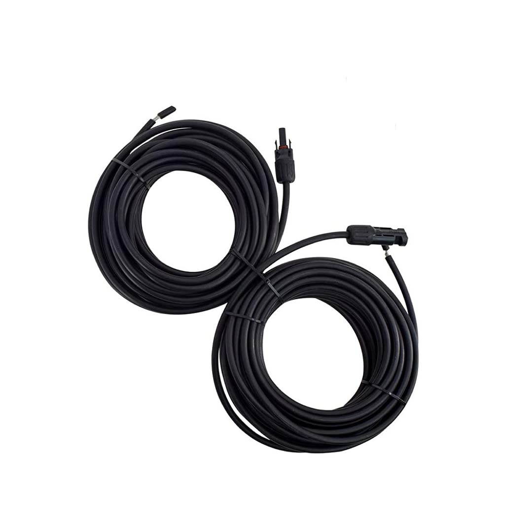 Renogy 40FT 10AWG Male&Female Extension Cables Solar Panel and Controller Connector Adaptor Wire, 40FT 10AWG, Black