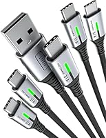 INIU USB C Cable, [5 Pack 3.1A] QC Fast Charging USB Type C Cable, Nylon(1.6+3.3+3.3+6.6+6.6ft) Phone Charger USB A to USB C Cable for iPhone 16 15 Pro Max Samsung Galaxy S21 S20 S10 Plus Note 10 LG