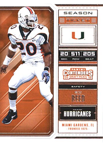 2018 Panini Contenders Draft Picks Season Ticket #39 Ed Reed Miami Hurricanes NCAA Collegiate Football Card