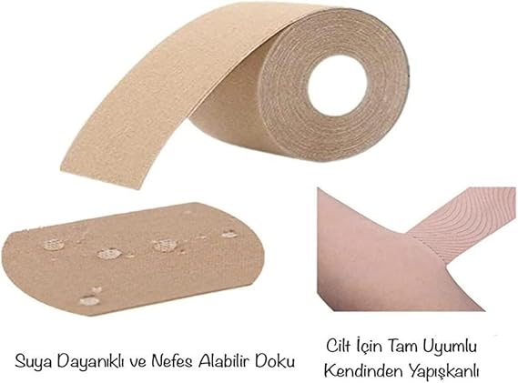 Göğüs Dikleştirici Bant Göğüs Sabitleştirici Bant Göğüs Şekillendirici Bant Göğüs Kaldırıcı Şerit Bant Göğüs Sarkma Düzenleyici (5cmx5m) 5cm x 5m