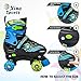 Xino Sports Adjustable Roller Skates for Kids - Illuminating LED Light-Up Wheels, Durable and Comfortable Design for Boys, Skating Fun (Black, Medium 1-4)