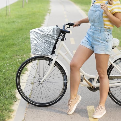 FZSECRIU 3 Paar Regenschutz Fahrradkorb, Wasserdicht, Aluminium, Grau, Lenkermontage, 7 kg Tragfähigkeit