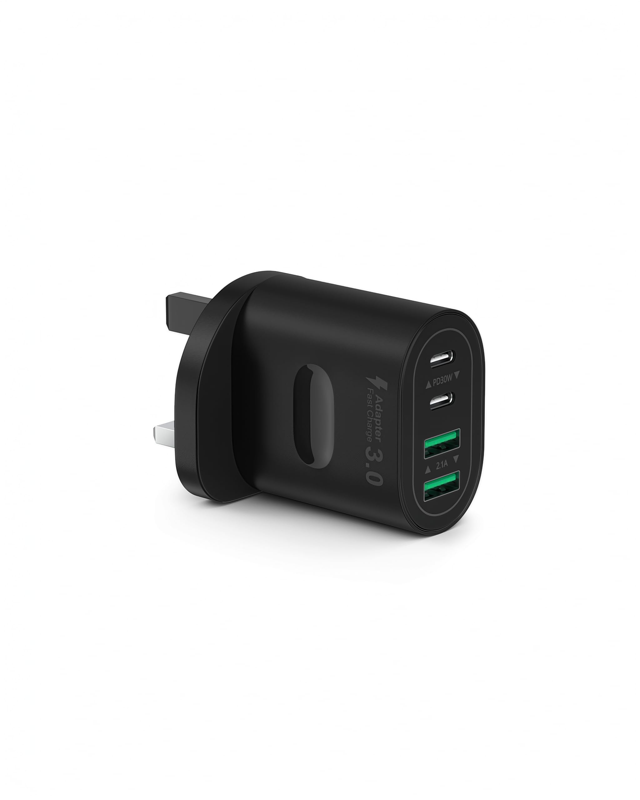 USB C Plug Fast Charge, 60W 4-Port Multi USB Plug UK Dual Port PD Power Adapter (5V/3A, 9V/3A, 12V/2.5A)+QC Mains Wall Charger, Type C Fast Charging for iPhone 16/15/14/13/12 Pro Max, Samsung, iPad — view 7