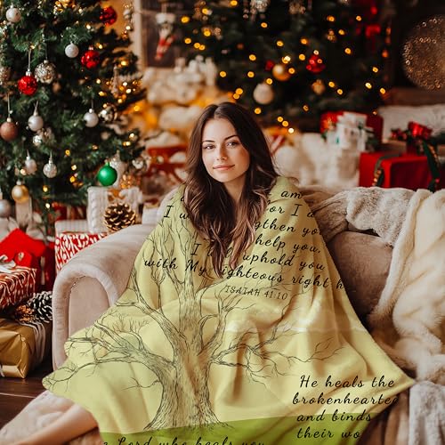 AMITAYUS Tree Healing Scripture Bible Verse Fleece Throw Sympathy Prayer Blanket Religious Christian Inspirational Gifts for Women Friends - 50''x60'' by AMITAYUS - Used condition - Image 2