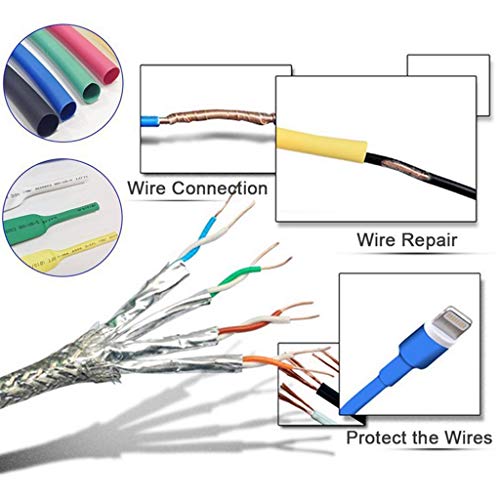 Homyl 1060Pcs Heat Shrink Tubing Isolation Shrinkable Tube 2: 1 Wire Cable Sleeve