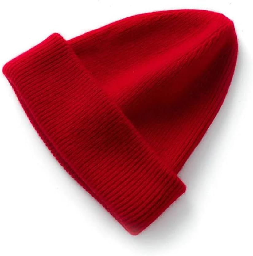 Cashmere Hat for Women Knitted Warm Soft Beanie Solid Color Adult Cap