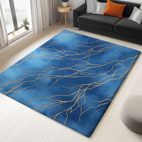 Tapis de chambre bleu doux et résistant pour salle à manger - 3