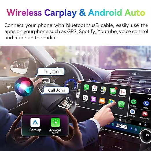 Image of Gemstone 2K Car Android System | 10.1inch Full HD Touchscreen|Wireless CarPlay & Android Auto | 4GB /64GB | DSP | GPS Navigation | Wi-Fi & Bluetooth|Universal Double Din Stereo- 1 Year Warranty