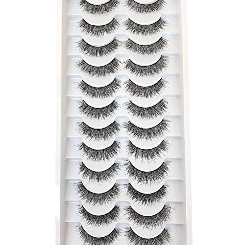 ALICROWN False Eyelashes Soft Natural Handmade Lightweight Volume 12 Pairs Multipack