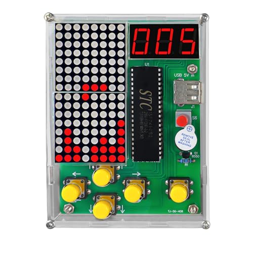 DIY Spielekonsole Löt Bausatz Elektronik Baukasten, DIY Games Console Handheld Kit 4 Retro-Spiele Lötübungs Set Übungs-DIY Spielekonsole Löten, für Löten Erwachsene und Wissenschaft Bildung