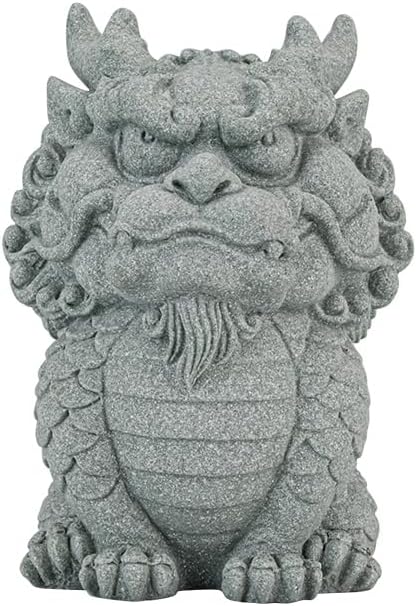 GUERNSEY Tea Pet Green Sandstone Auspicious Beast Unicorn Tea Pet Ornaments Creative Fish Tank Landscape Desktop Tea Play Decorations Tea Pet Statue Ornament