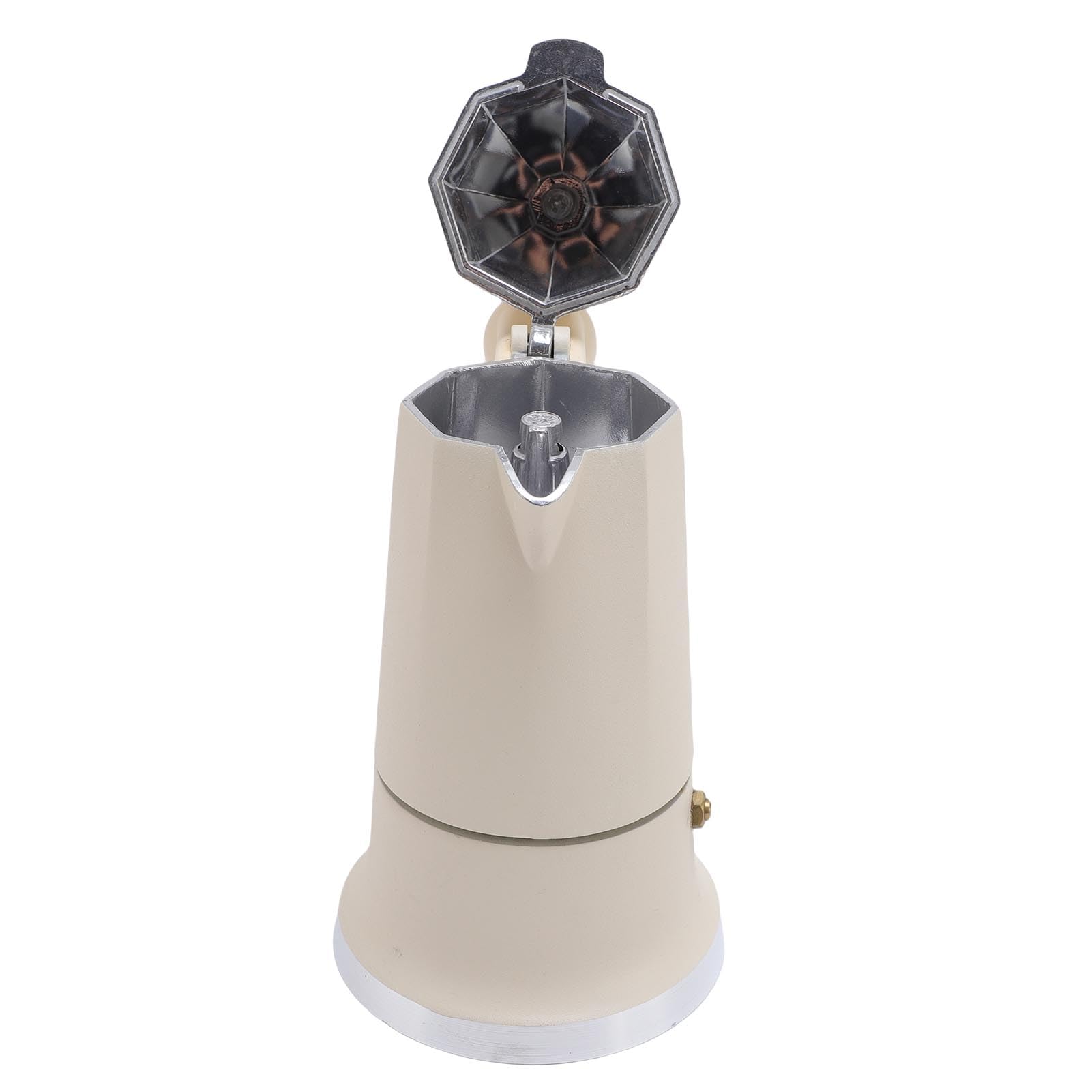 banapoy Pentola da 3 Tazze, Caffettiera Classica a Valvola Singola, Caffettiera da Piano Cottura, Italiana per Campeggio o Casa (WHITE)