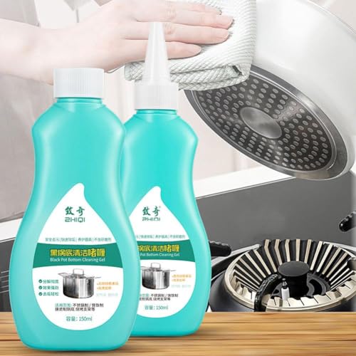 Nettoyant en gel pour fond d'ustensiles de cuisine, nettoyant magique en gel pour casseroles et poêles, nettoyant de polissage pour fond de casserole noir, gel de nettoyage pour fond brûlé et taches