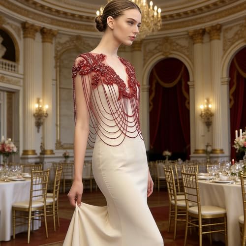 Patch de perles de haute couture et strass pour décoration de robe