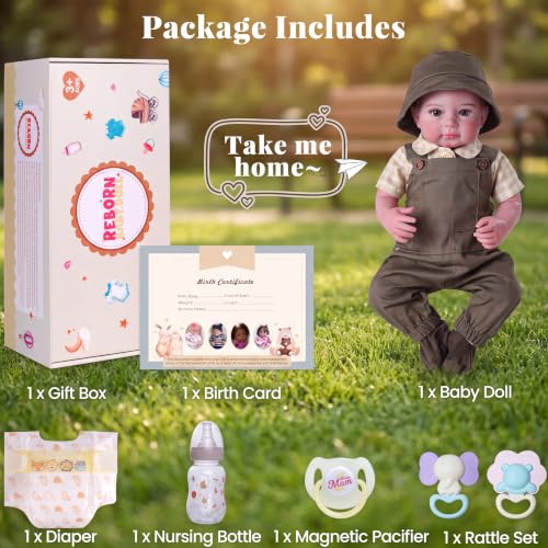 Muñeco bebé realista BABESIDE 20 pulgadas suave y posable miniatura 6