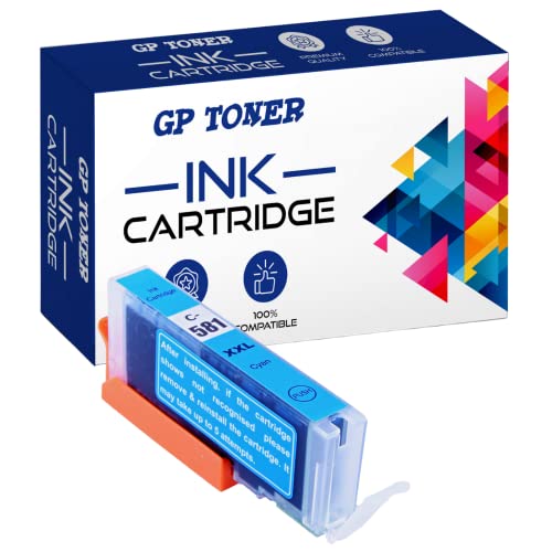 GP TONER Tusz zamiennik do Canon PGI-580PGBK CLI-581XXL do Pixma TS6150 TS6151 TS8150 TS8151 TS8152 TS9150 TS9155 TR7550 TR8550 TS6250 TS6251 (CLI-581XL Cyan)