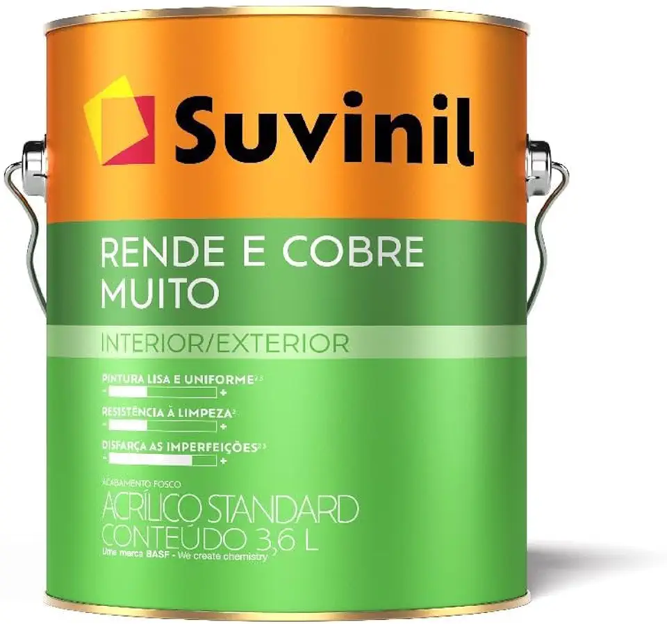 Tinta Acrílica Suvinil Rende e Cobre Muito Crômio 3,6L