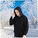 Muzrunq Heated Sweatshirt Unisex USB Heated Hoodie with 3 Heating Levels, 5 Heating Zones Black Casual Jumper with Front Pocket Washable Clothing for Men Women Winter Indoor Outdoor XL.