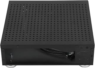 Desktop Computer Case,Good Heat Dissipation Exquisite Black Mini HTPC Case,Support Horizontal, Vertical, Wall-Mounted Placement,for Home Video Computer