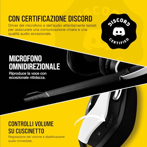 VOID ELITE Wireless Cuffie Gaming con Microfono, Audio 7.1 , Wireless 2.4 GHz a Bassa Latenza, 12 metri di portata, Personalizzabili Illuminazione con PC, PS4 Compatibilità, Bianco - Cuffia gaming - Immagine 6