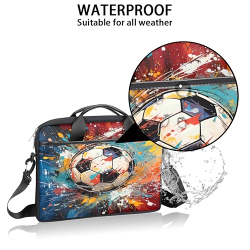 Bolso portátil Vintage con patrón balón de fútbol 15 pulgadas miniatura 3