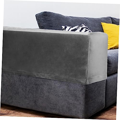 Fundas de reposabrazos para sofá protector elástico de tela para sillones gris oscuro 8