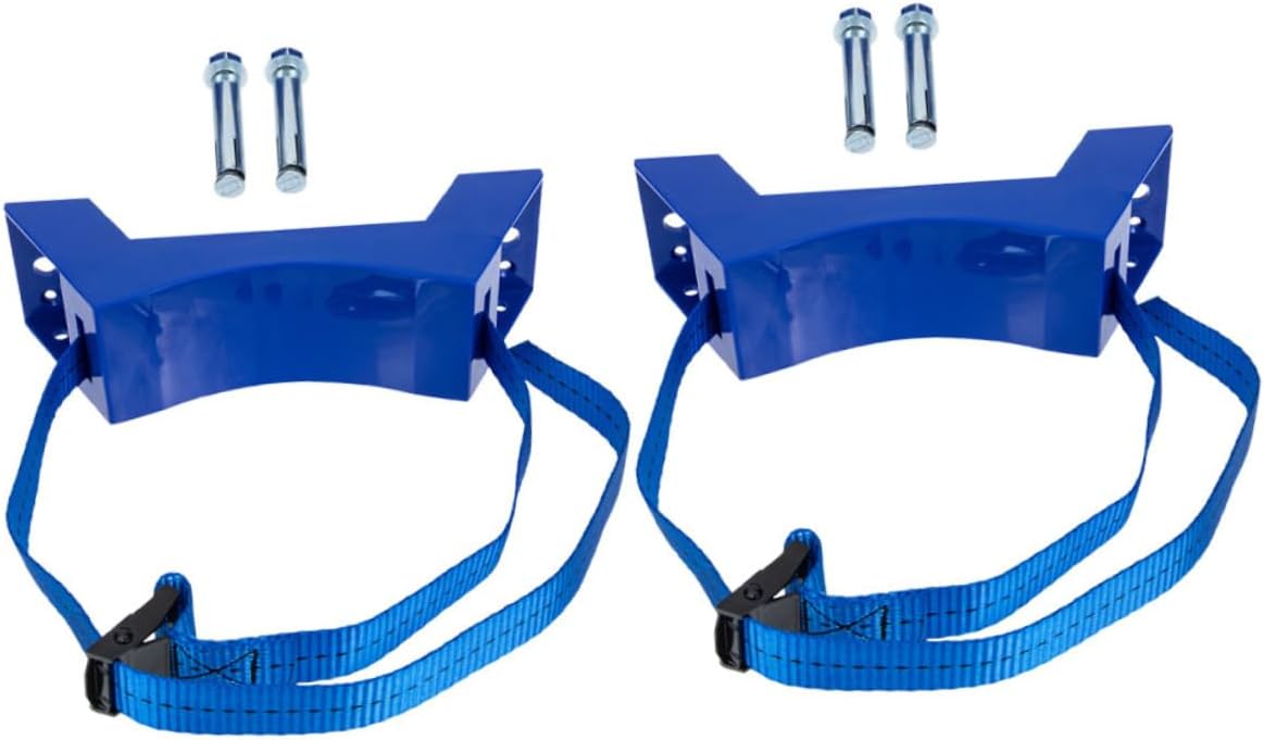 Kisangel 2pcs Adjustable Wall-Mounted Gas Cylinder Rack with Straps for Oxygen Propane Tanks Heavy Duty Support for Secure Storage and Transport